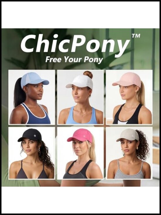 UPF 50+ Cooling High Ponytail Baseball Cap with Wicking Band